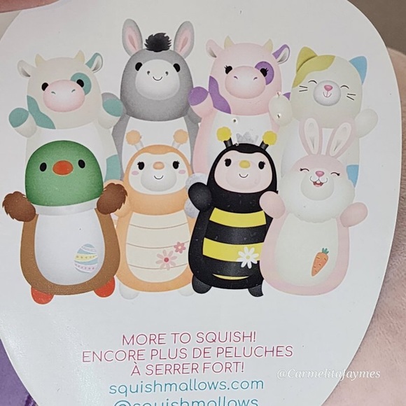 PATTY 🐄 Purple And Pink Flower Hugmee Cow Original Squishmallow By Kellytoy NWT - Picture 6 of 10